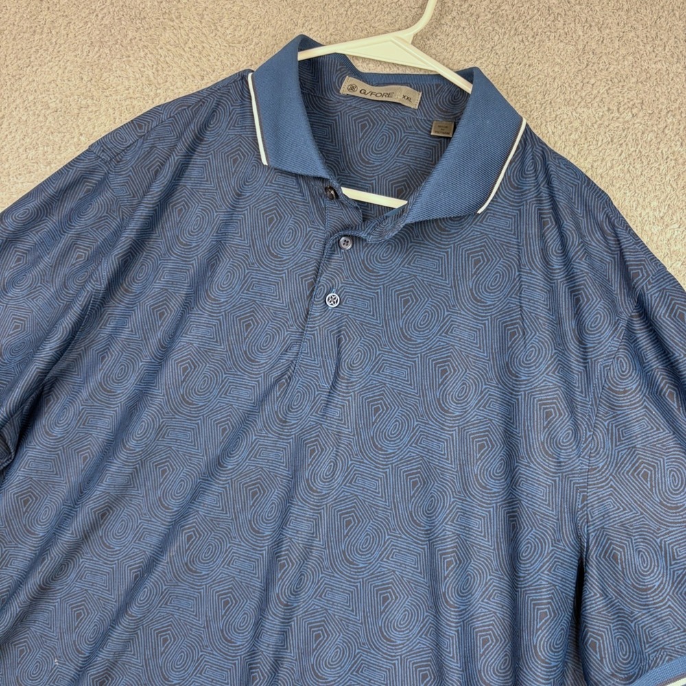 G/FORE Polo Shirt Mens XXL Navy Geometric Swirl Short Sleeve Golf Performance